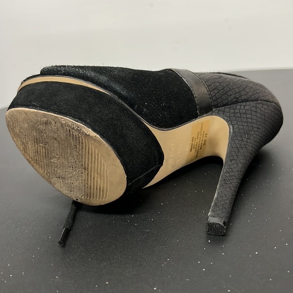 Colin Stuart lace up High Heels black leather suede women shoes size 5 - Picture 9 of 9